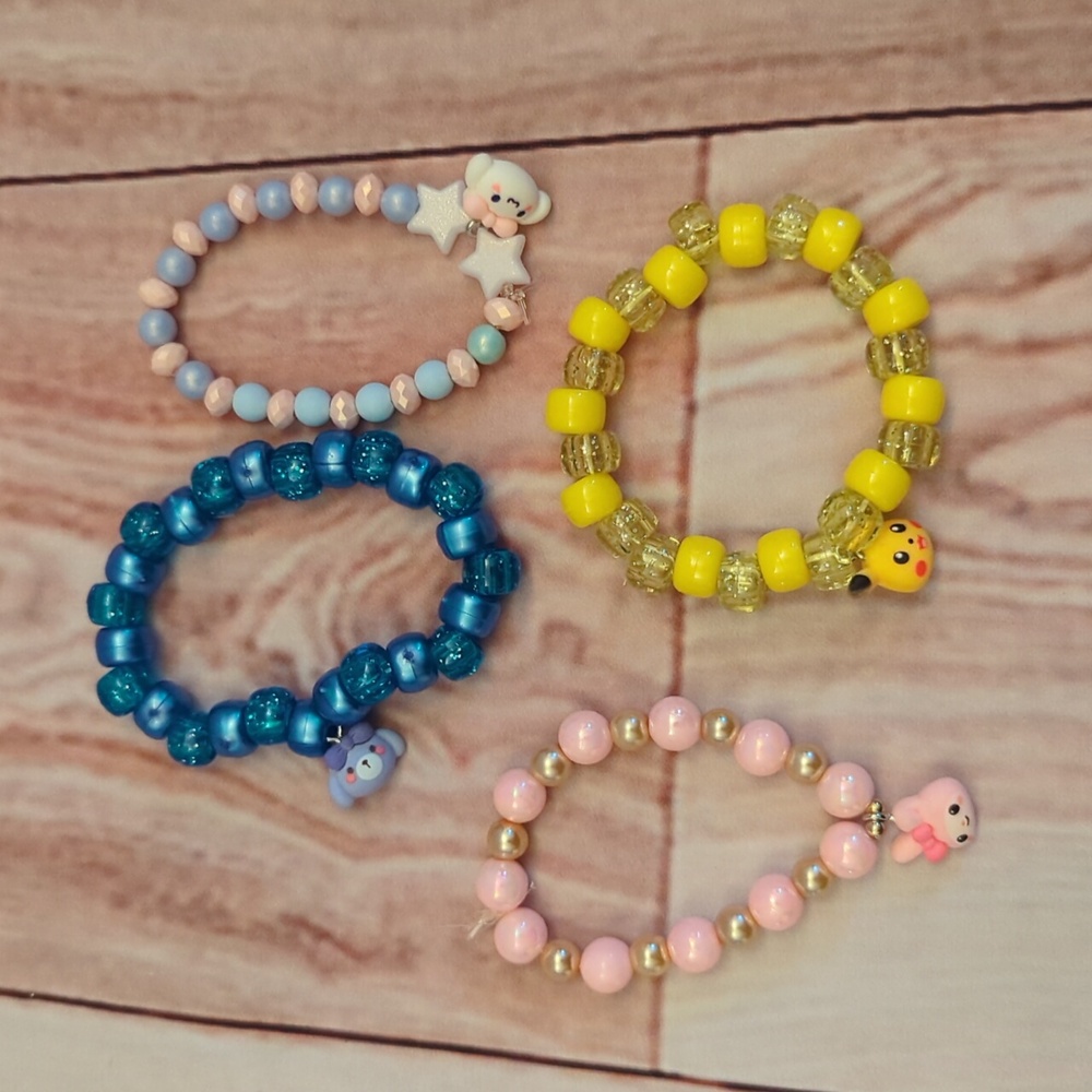 Handmade Kid's Size Beaded Character Bracelets - Picture 2 of 6